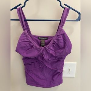 Womens Bisou Bisou Ruched Tank Purple XS